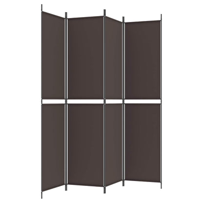 4-Panel Room Divider Brown 200x220 cm Fabric
