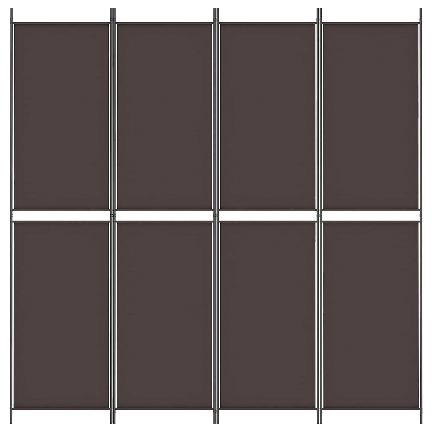 4-Panel Room Divider Brown 200x220 cm Fabric
