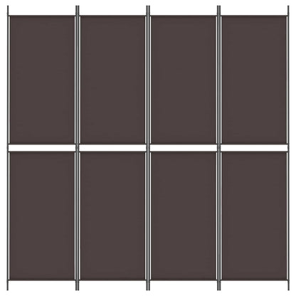 4-Panel Room Divider Brown 200x220 cm Fabric