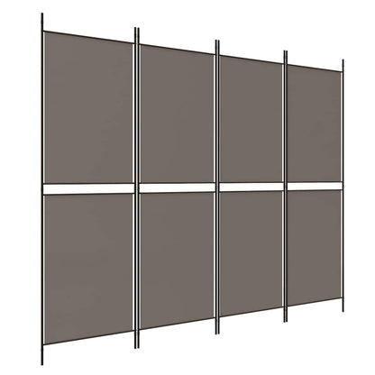 4-Panel Room Divider Anthracite 200x220 cm Fabric