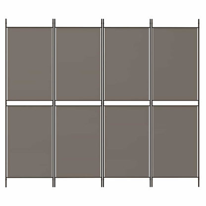 4-Panel Room Divider Anthracite 200x220 cm Fabric