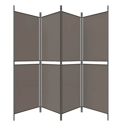 4-Panel Room Divider Anthracite 200x220 cm Fabric