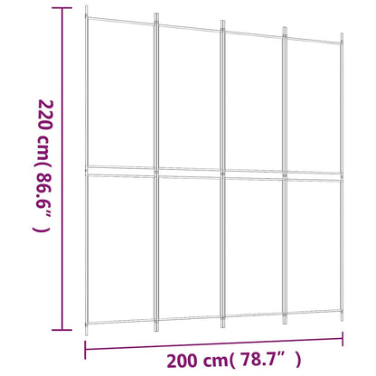 4-Panel Room Divider Anthracite 200x220 cm Fabric