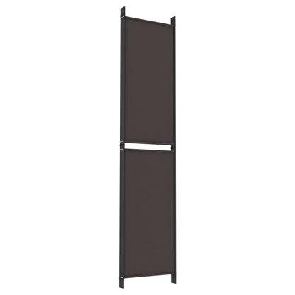 5-Panel Room Divider Brown 250x220 cm Fabric