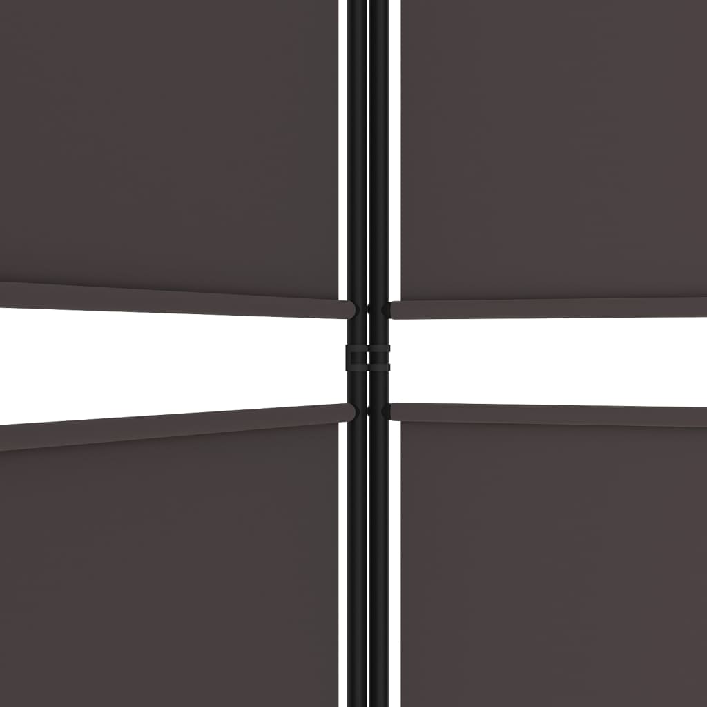 5-Panel Room Divider Brown 250x220 cm Fabric