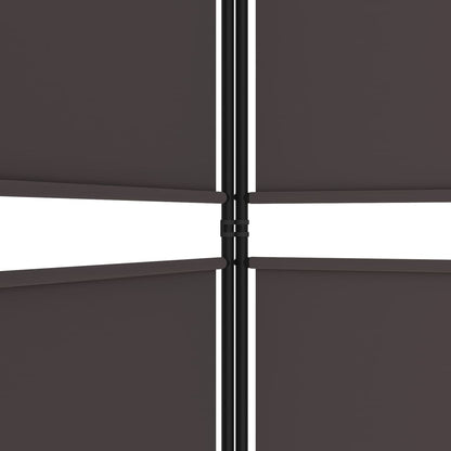 5-Panel Room Divider Brown 250x220 cm Fabric