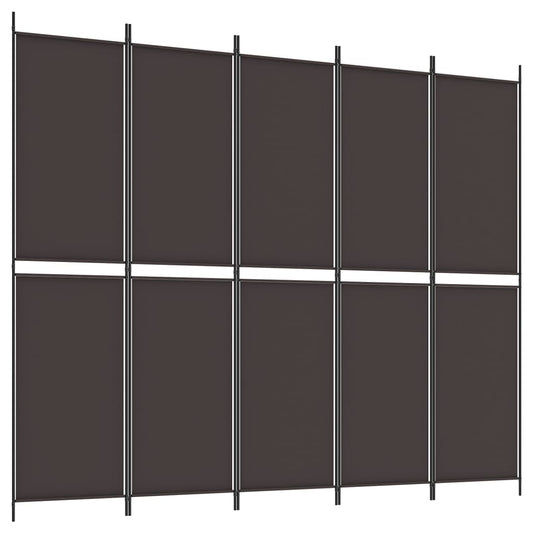 6-Panel Room Divider Brown 300x220 cm Fabric