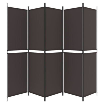 6-Panel Room Divider Brown 300x220 cm Fabric