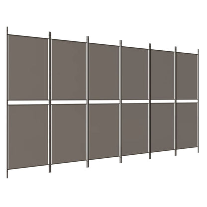 6-Panel Room Divider Anthracite 300x220 cm Fabric