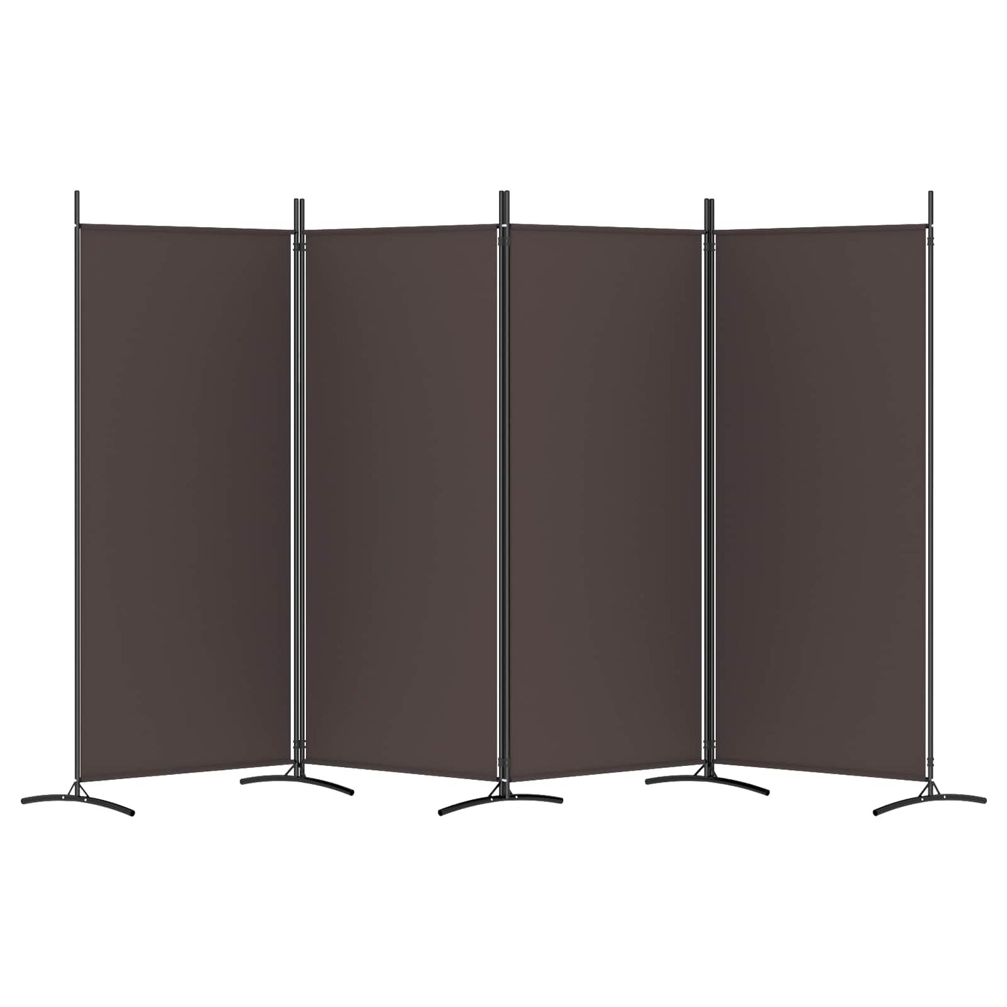 4-Panel Room Divider Brown 346x180 cm Fabric