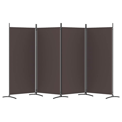 4-Panel Room Divider Brown 346x180 cm Fabric