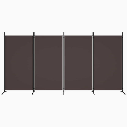 4-Panel Room Divider Brown 346x180 cm Fabric