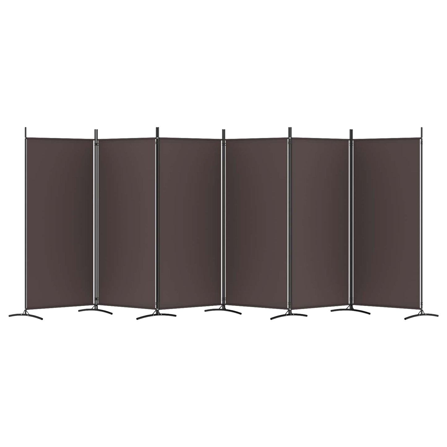 6-Panel Room Divider Brown 520x180 cm Fabric
