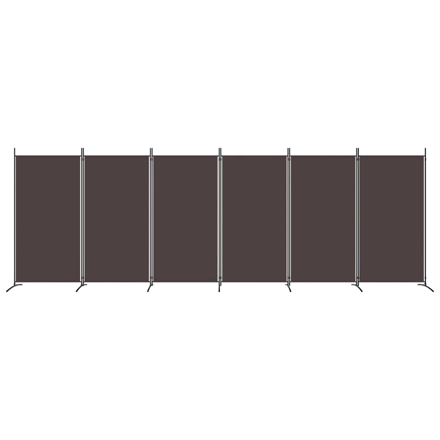 6-Panel Room Divider Brown 520x180 cm Fabric