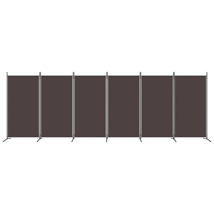 6-Panel Room Divider Brown 520x180 cm Fabric