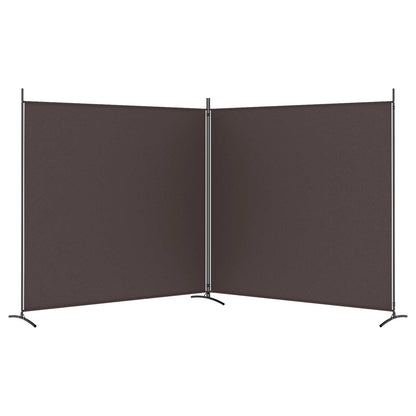 2-Panel Room Divider Brown 348x180 cm Fabric