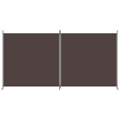 2-Panel Room Divider Brown 348x180 cm Fabric