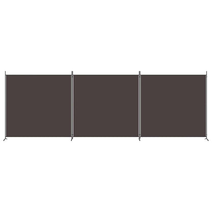 3-Panel Room Divider Brown 525x180 cm Fabric