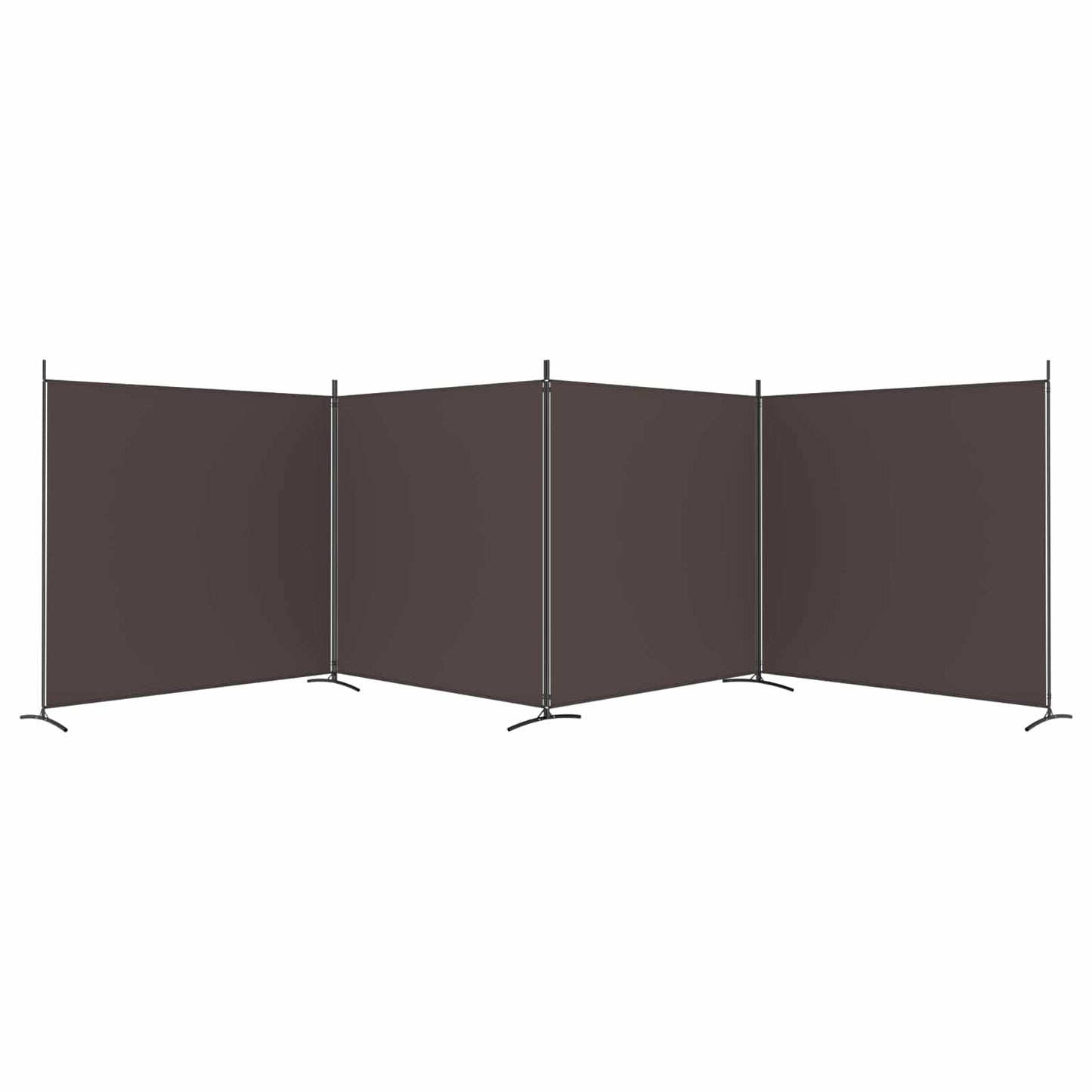 4-Panel Room Divider Brown 698x180 cm Fabric