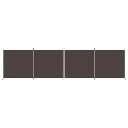 4-Panel Room Divider Brown 698x180 cm Fabric
