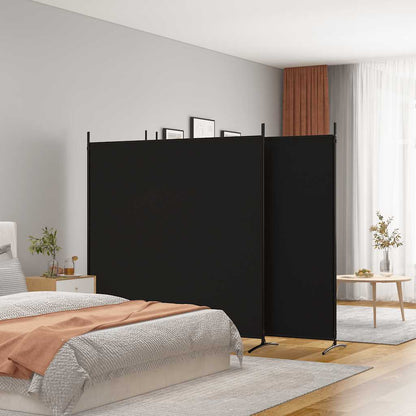 4-Panel Room Divider Black 698x180 cm Fabric