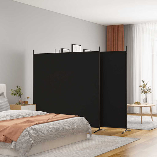 4-Panel Room Divider Black 698x180 cm Fabric