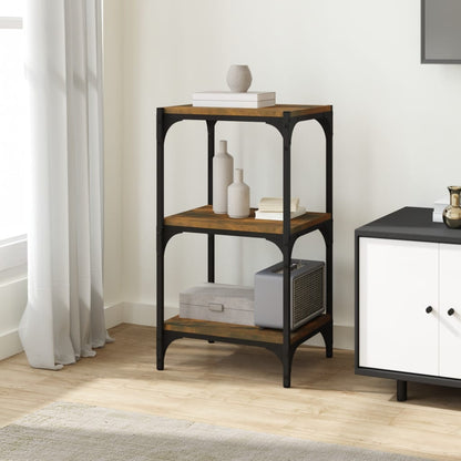 Book Cabinet Smoked Oak 40x33x70.5 cm Engineered Wood and Steel