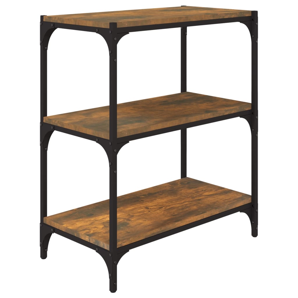 Book Cabinet Smoked Oak 60x33x70,5 cm Engineered Wood and Steel