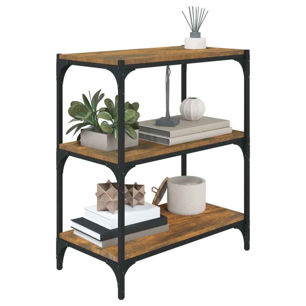 Book Cabinet Smoked Oak 60x33x70,5 cm Engineered Wood and Steel