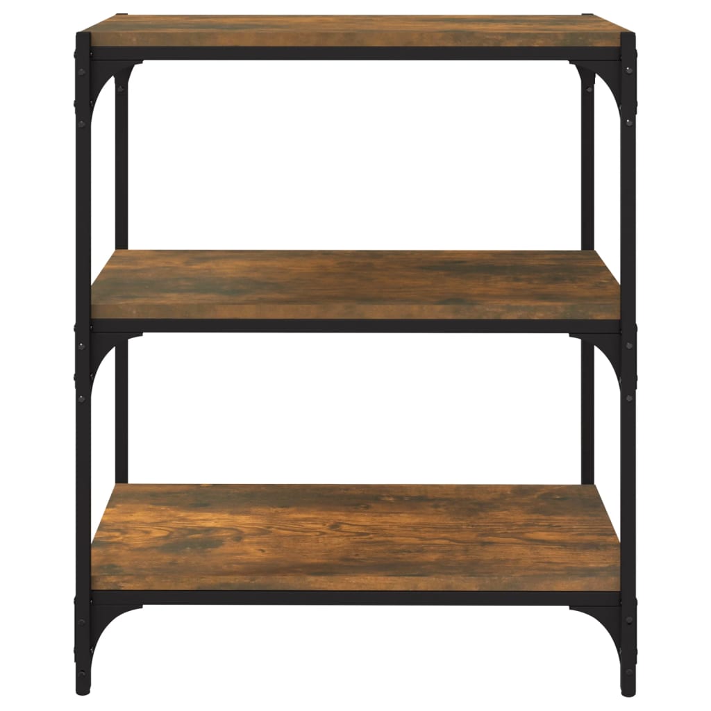 Book Cabinet Smoked Oak 60x33x70,5 cm Engineered Wood and Steel