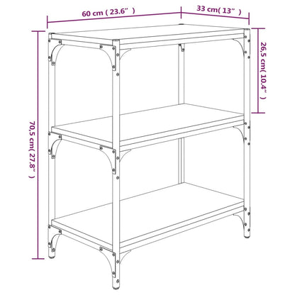 Book Cabinet Smoked Oak 60x33x70,5 cm Engineered Wood and Steel