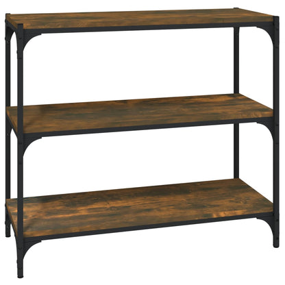 Book Cabinet Smoked Oak 80x33x70,5 cm Engineered Wood and Steel