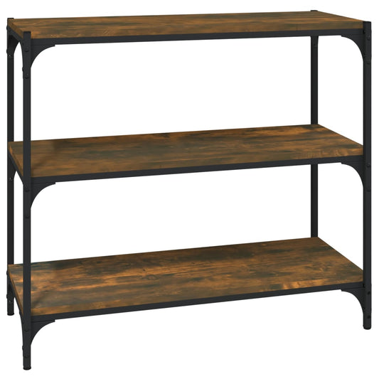 Book Cabinet Smoked Oak 80x33x70,5 cm Engineered Wood and Steel
