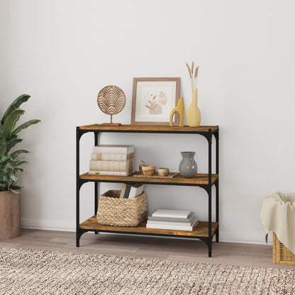 Book Cabinet Smoked Oak 80x33x70,5 cm Engineered Wood and Steel