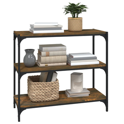 Book Cabinet Smoked Oak 80x33x70,5 cm Engineered Wood and Steel