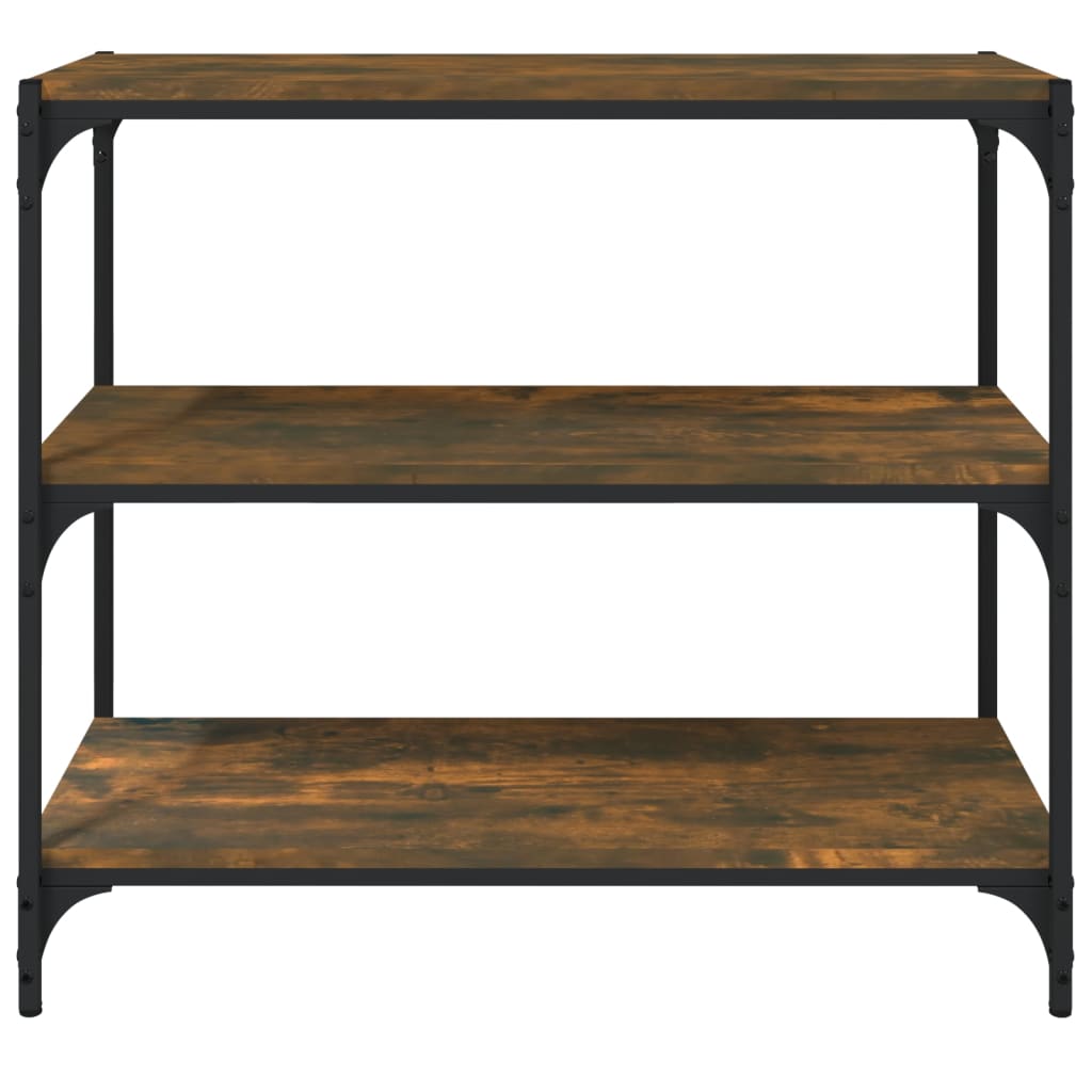 Book Cabinet Smoked Oak 80x33x70,5 cm Engineered Wood and Steel