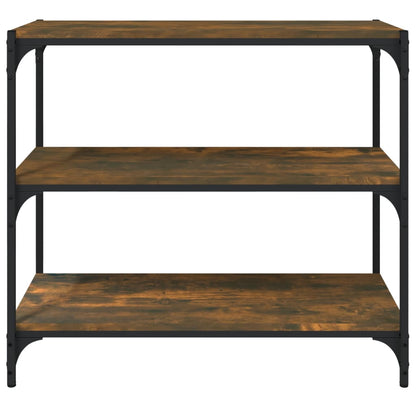 Book Cabinet Smoked Oak 80x33x70,5 cm Engineered Wood and Steel