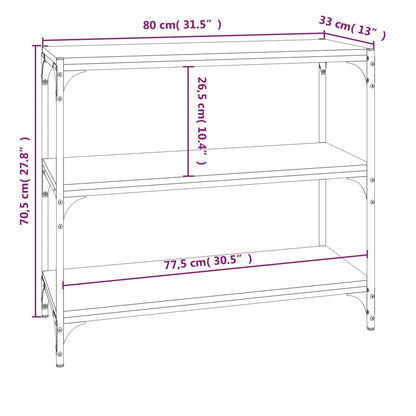 Book Cabinet Smoked Oak 80x33x70,5 cm Engineered Wood and Steel