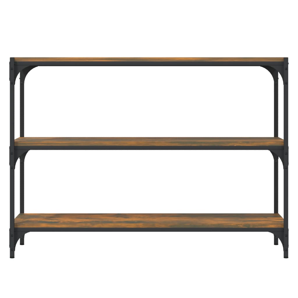 Book Cabinet Smoked Oak 100x33x70.5cm Engineered Wood and Steel