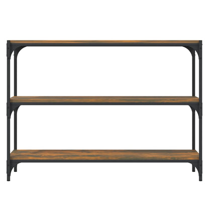 Book Cabinet Smoked Oak 100x33x70.5cm Engineered Wood and Steel