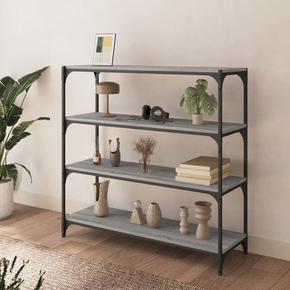 Book Cabinet Grey Sonoma 100x33x100cm Engineered Wood and Steel