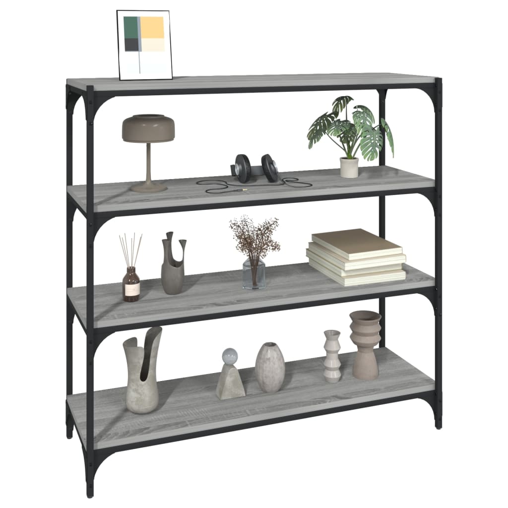 Book Cabinet Grey Sonoma 100x33x100cm Engineered Wood and Steel
