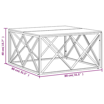Coffee Table Stainless Steel and Solid Wood Reclaimed
