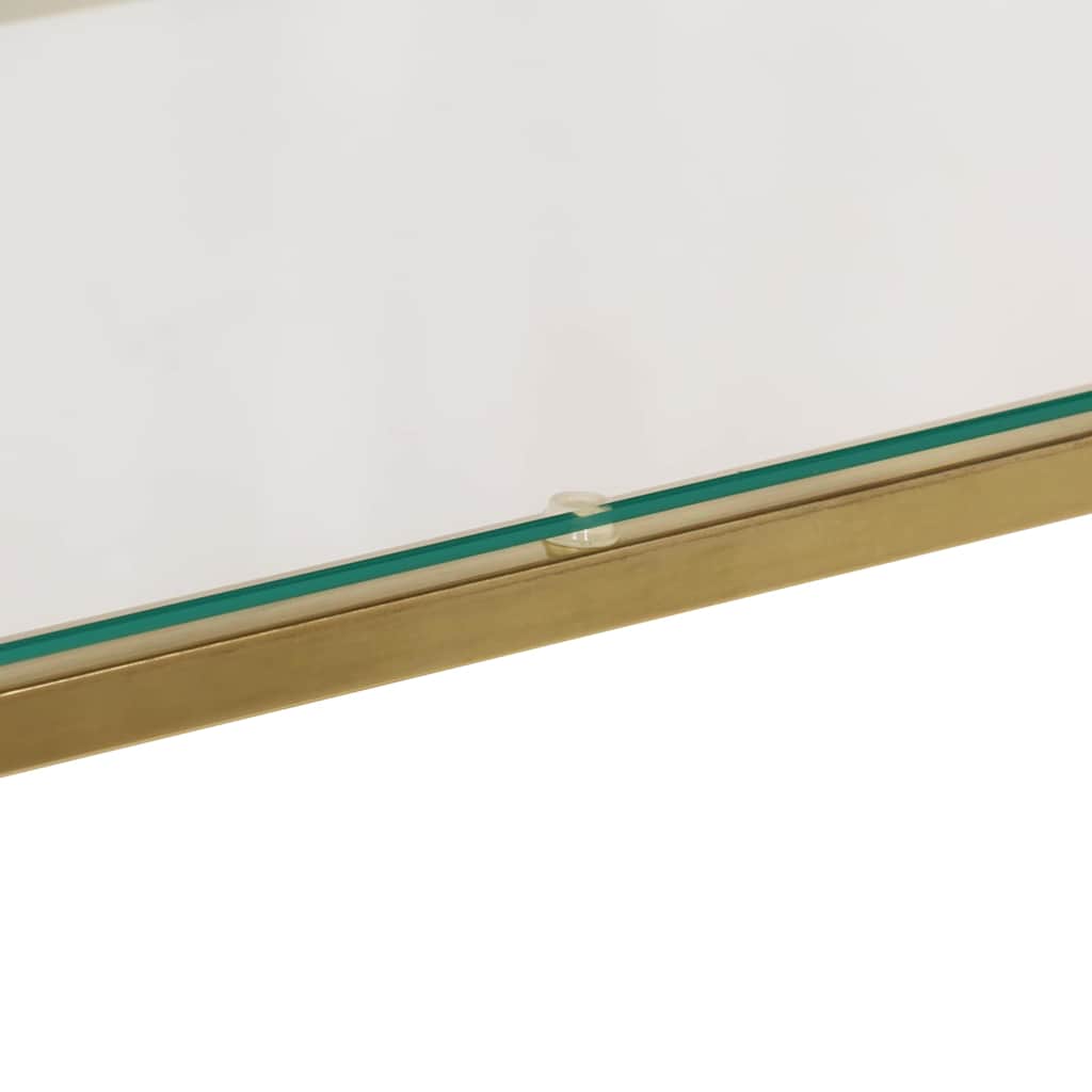 Console Table Gold Stainless Steel and Tempered Glass