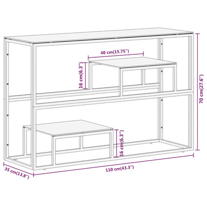Console Table Gold Stainless Steel and Tempered Glass