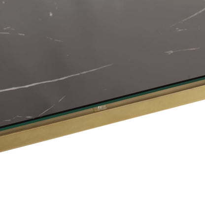 Console Table Gold Stainless Steel and Tempered Glass