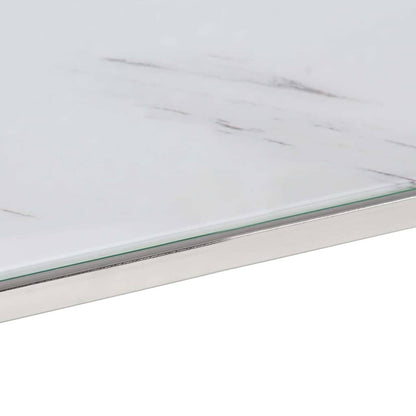 Coffee Table Silver Stainless Steel and Tempered Glass