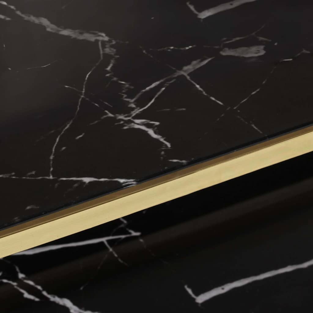 Coffee Table Gold Stainless Steel and Tempered Glass