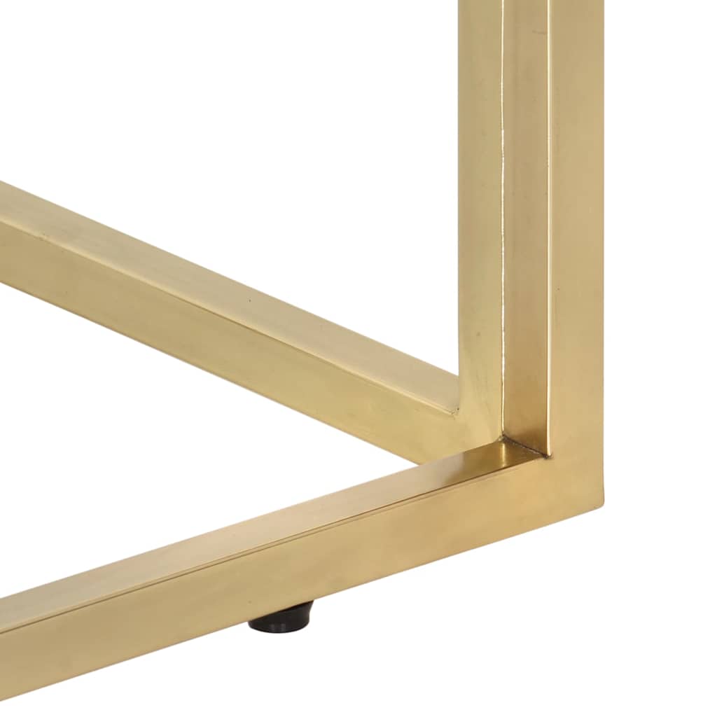 Coffee Table Gold Stainless Steel and Tempered Glass