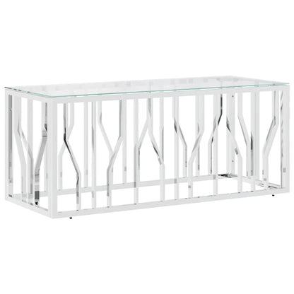 Coffee Table 110x45x45 cm Stainless Steel and Glass